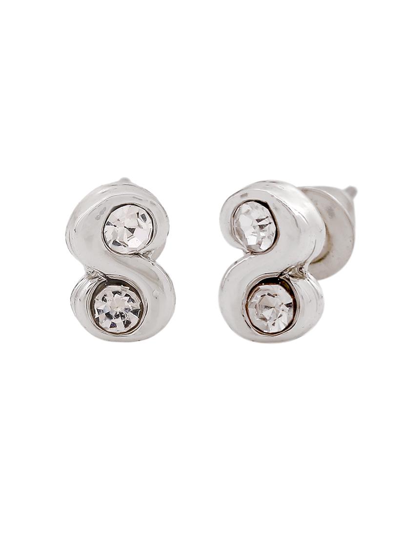 silver metal studs earring - 17327896 - Standard Image - 1