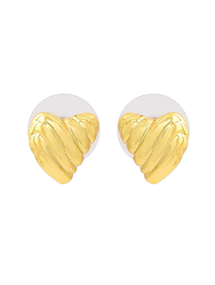 gold metal studs earring - 17327899 - Standard Image - 1