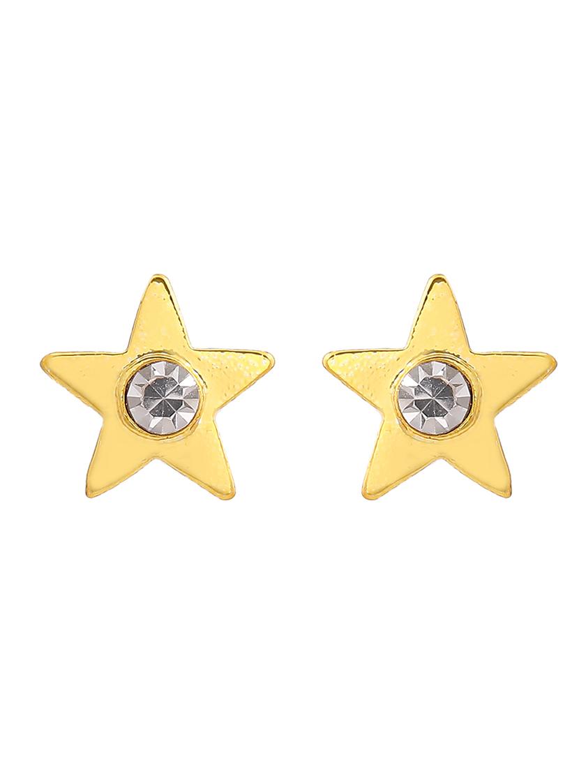gold metal studs earring - 17327903 - Standard Image - 1