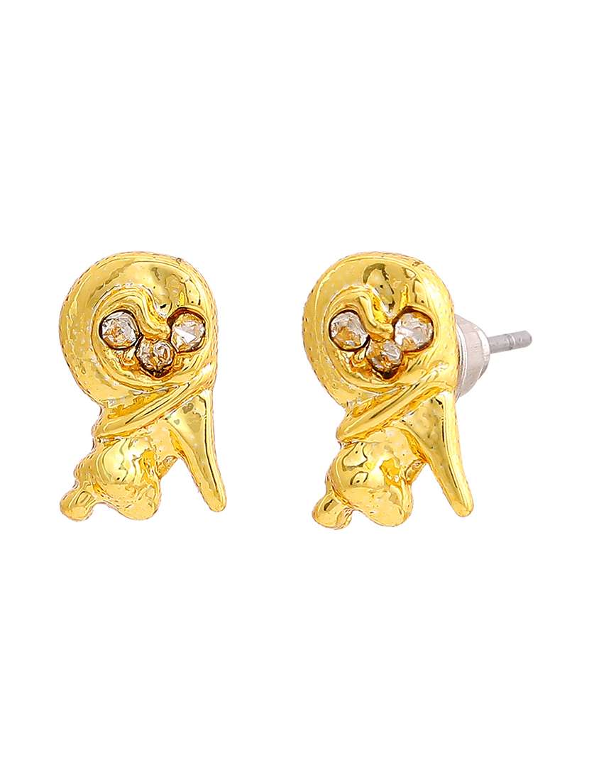 gold metal studs earring - 17327907 -  Standard Image - 1