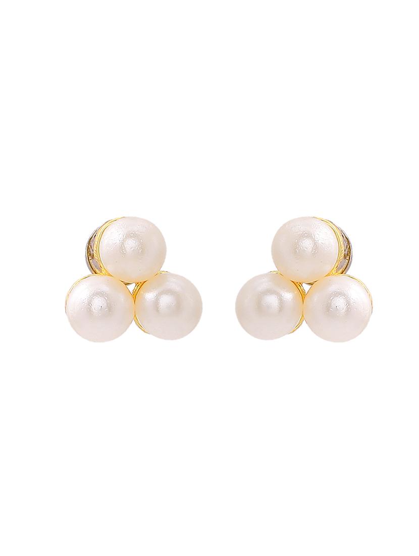 gold metal studs earring - 17327912 - Standard Image - 1