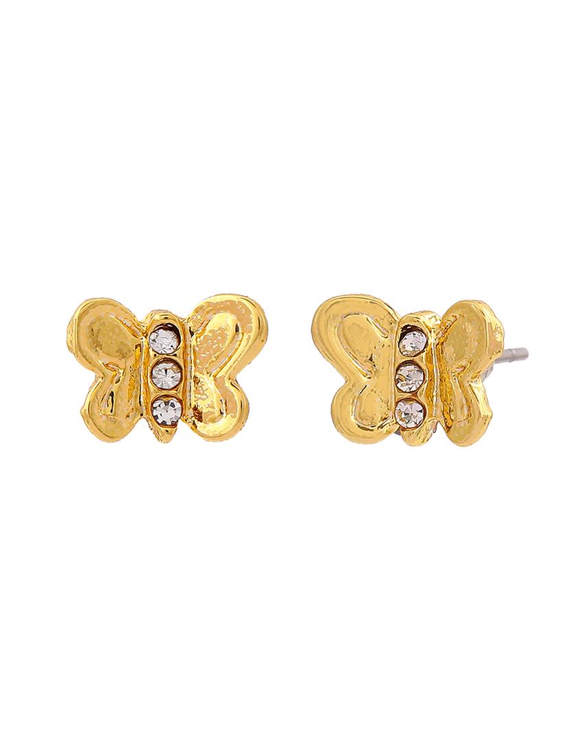 gold metal studs earring - 17327914 - Standard Image - 1