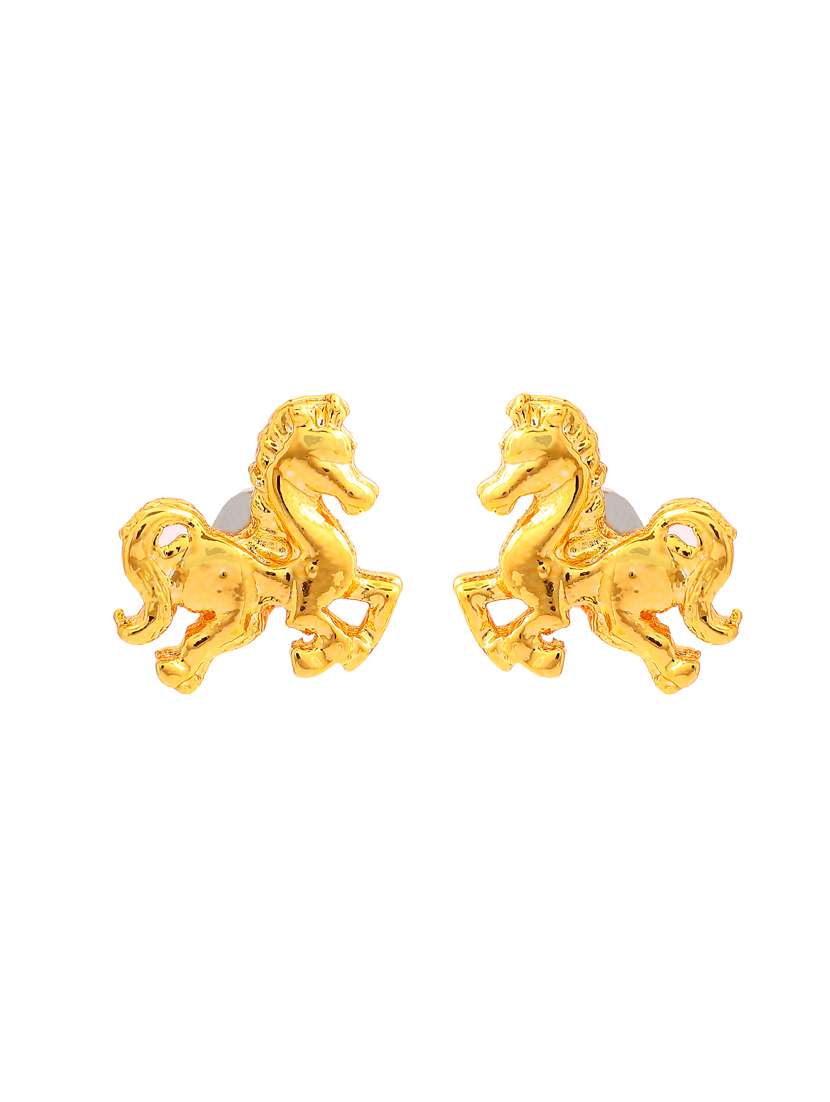 gold metal studs earring - 17327918 - Standard Image - 1