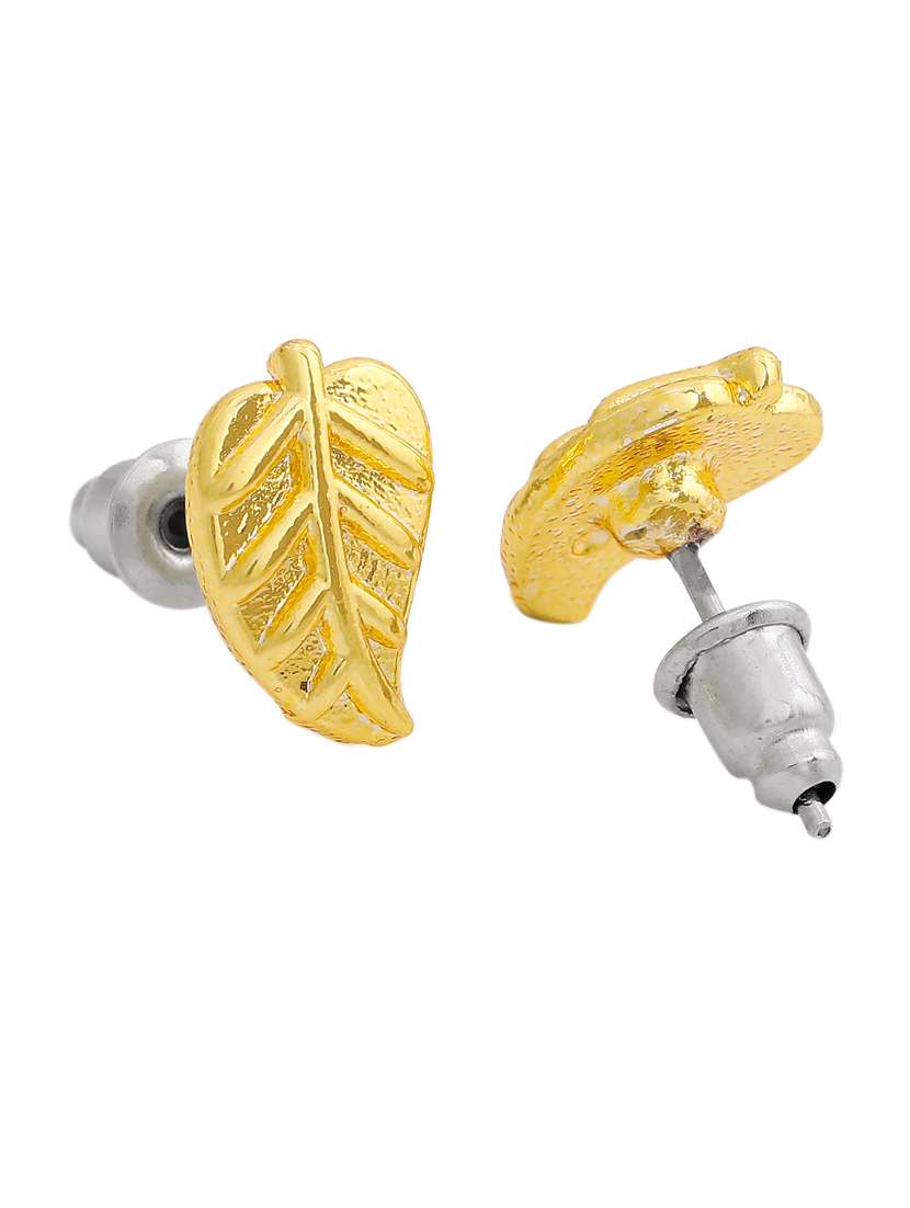 gold metal studs earring - 17327926 - Standard Image - 1