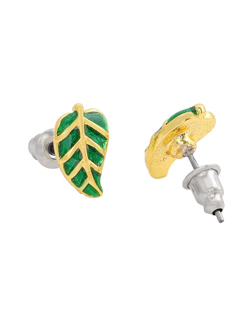 gold metal studs earring - 17327928 - Standard Image - 1