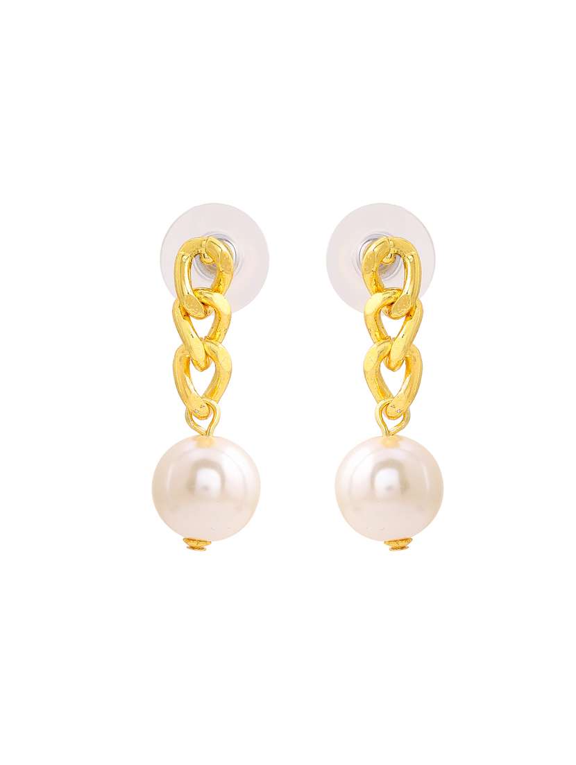 white metal drop earring - 17327931 - Standard Image - 1