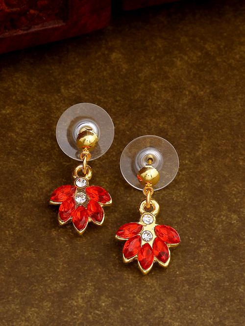 red metal drop earring - 17327941 - Standard Image - 0