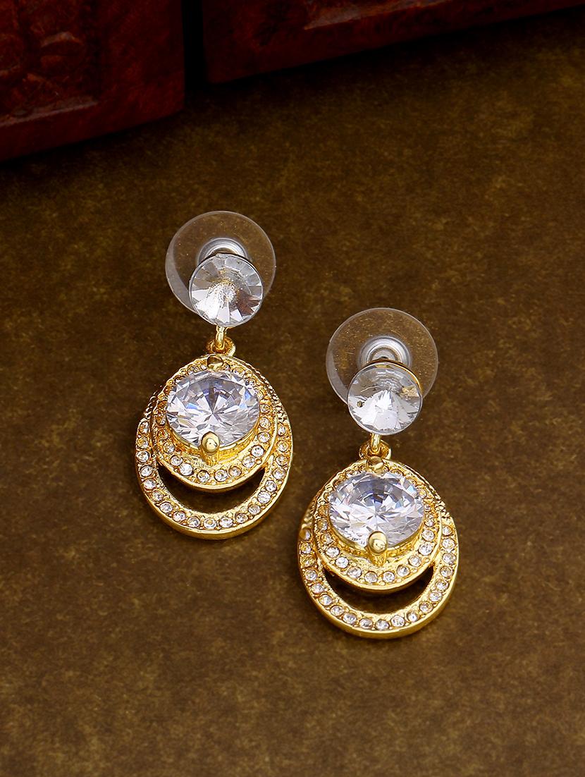 white metal drop earring - 17327949 -  Zoom Image - 0