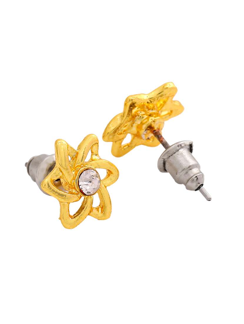 gold metal studs earring - 17327952 - Standard Image - 1