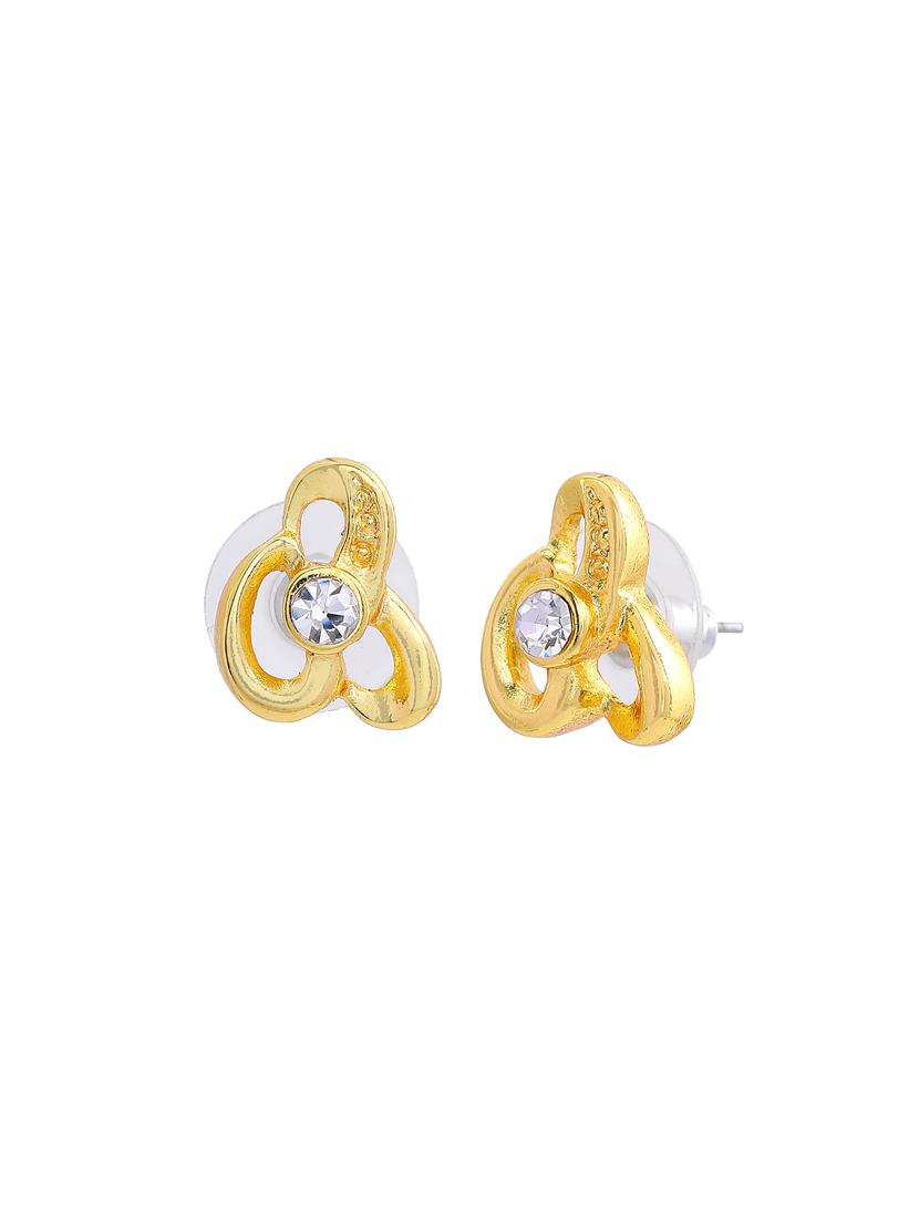gold metal studs earring - 17327964 - Standard Image - 1