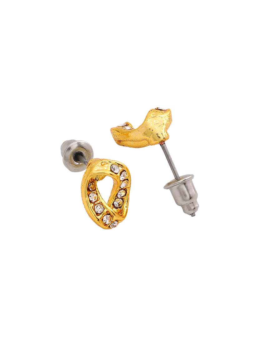 gold metal studs earring - 17327967 - Standard Image - 1