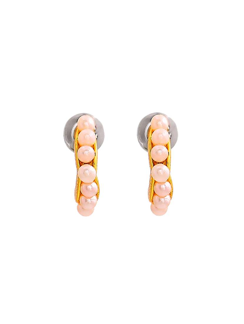 gold metal studs earring - 17327969 -  Standard Image - 1