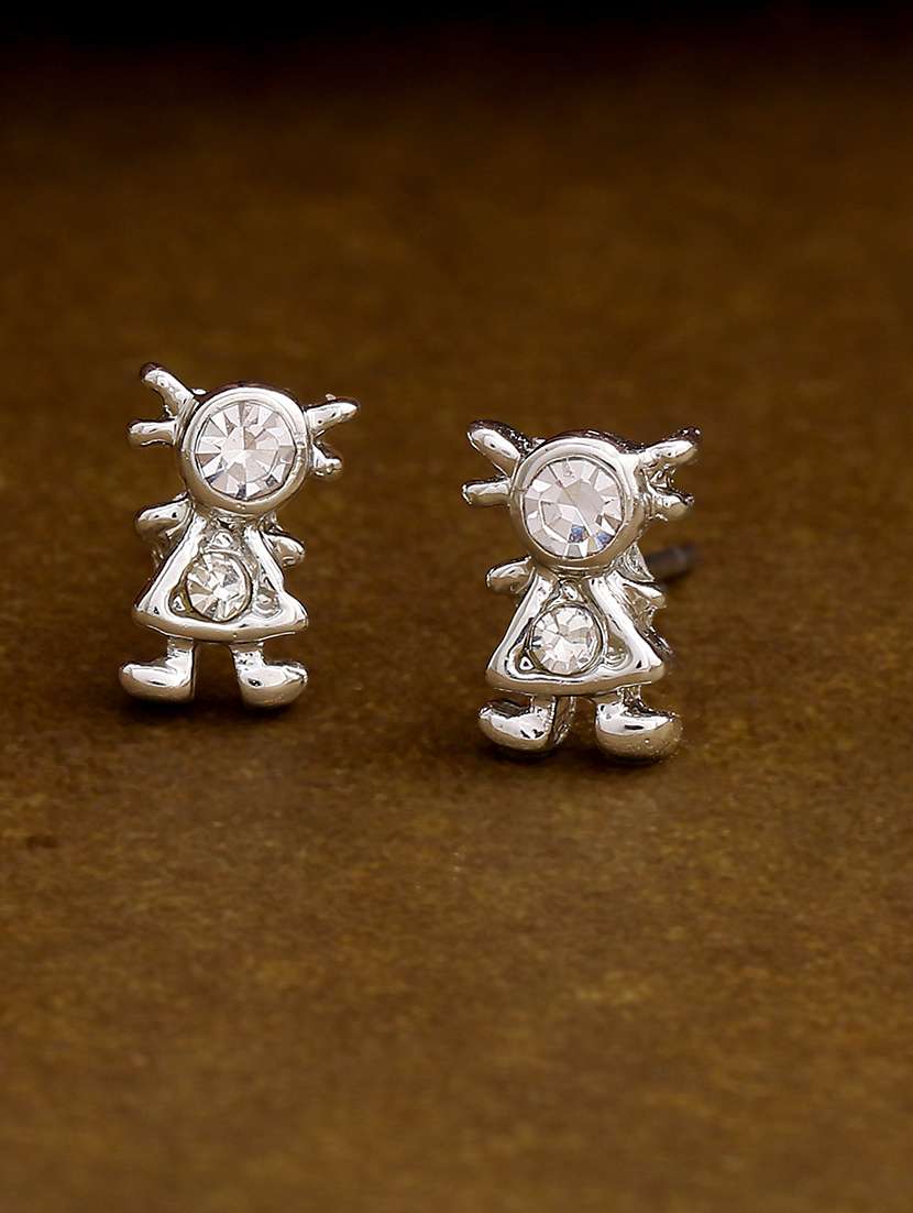 silver metal studs earring