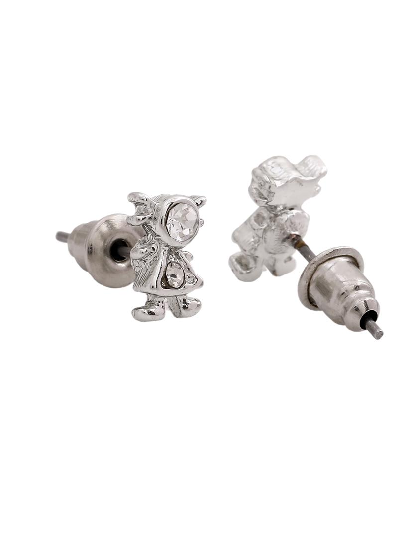 silver metal studs earring - 17327971 - Standard Image - 1