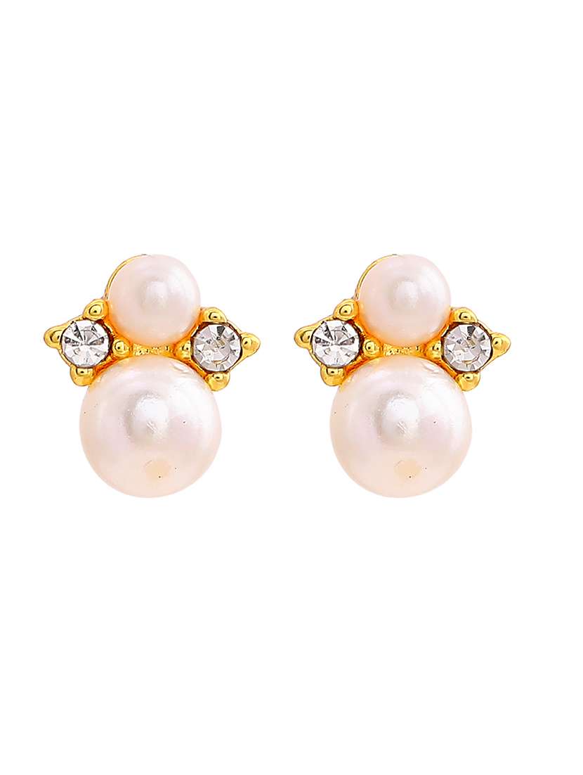 gold metal studs earring - 17327972 -  Standard Image - 1