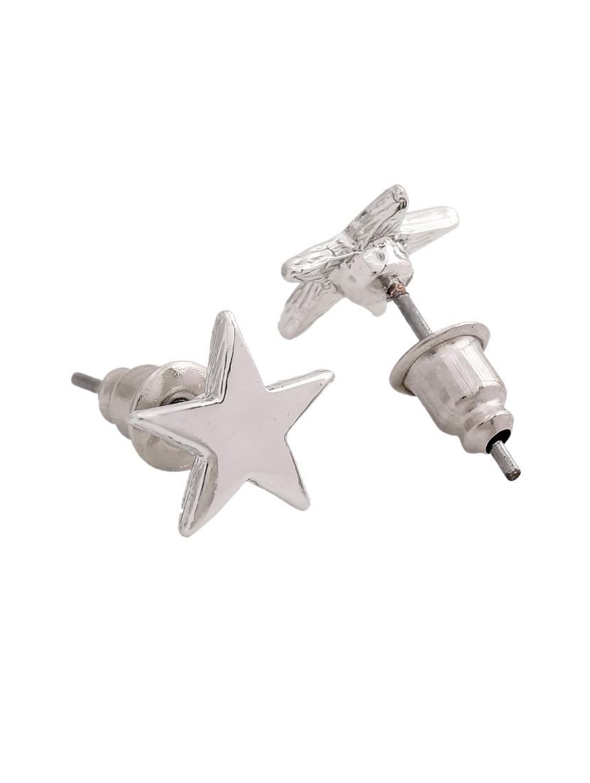 silver metal studs earring - 17327976 - Standard Image - 1