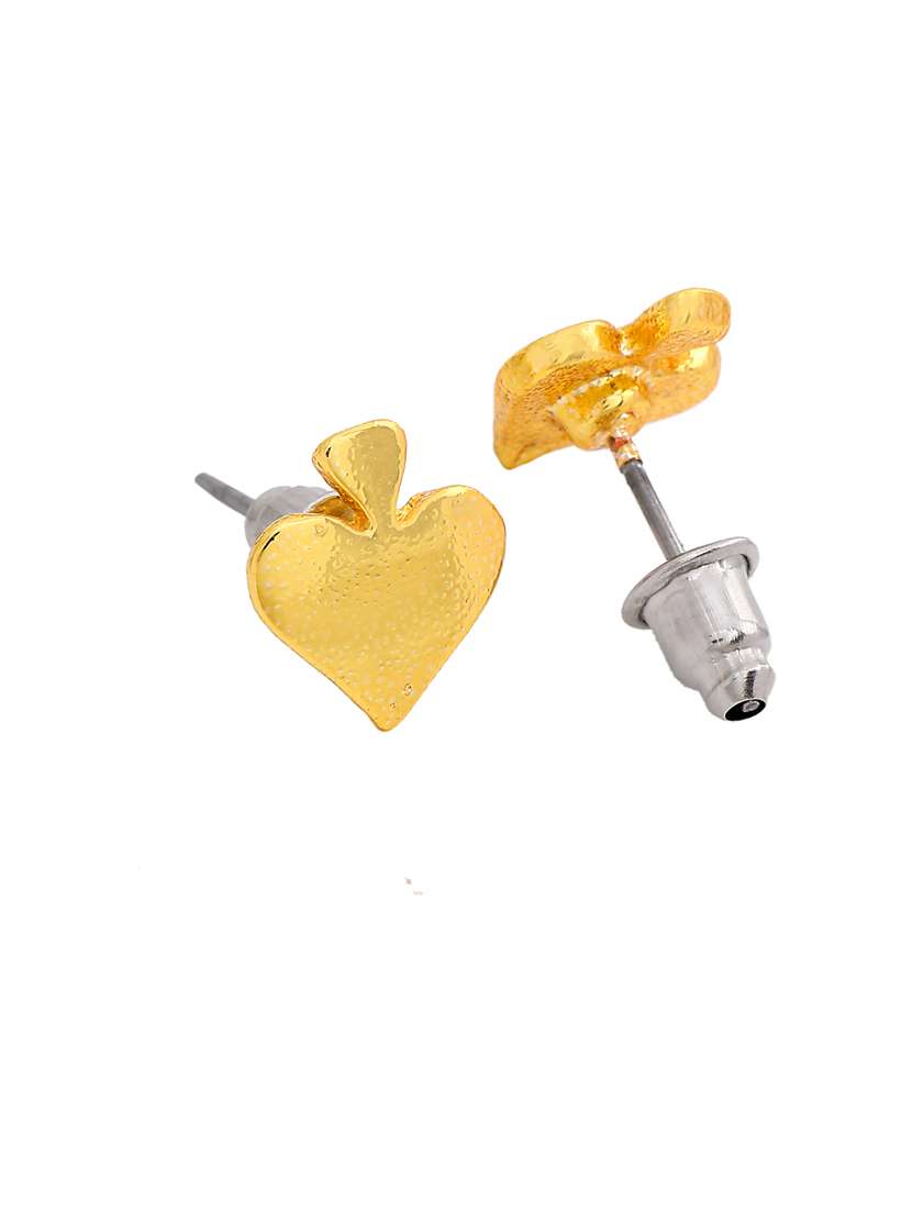 gold metal studs earring - 17327977 - Standard Image - 1