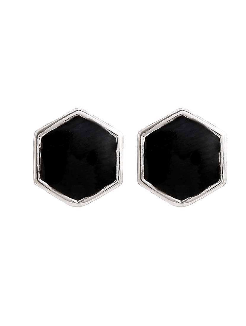 black metal studs earring - 17327980 - Standard Image - 1