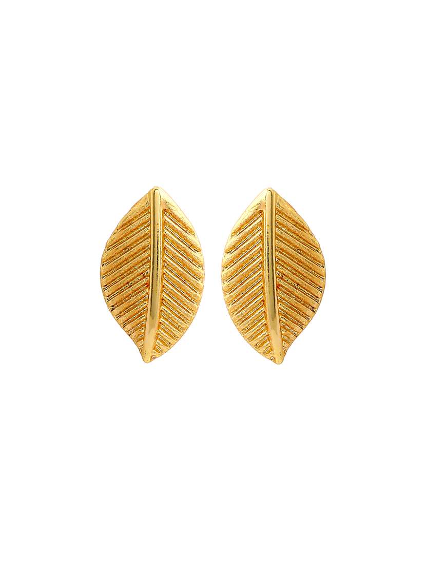 gold metal studs earring - 17327984 - Standard Image - 1