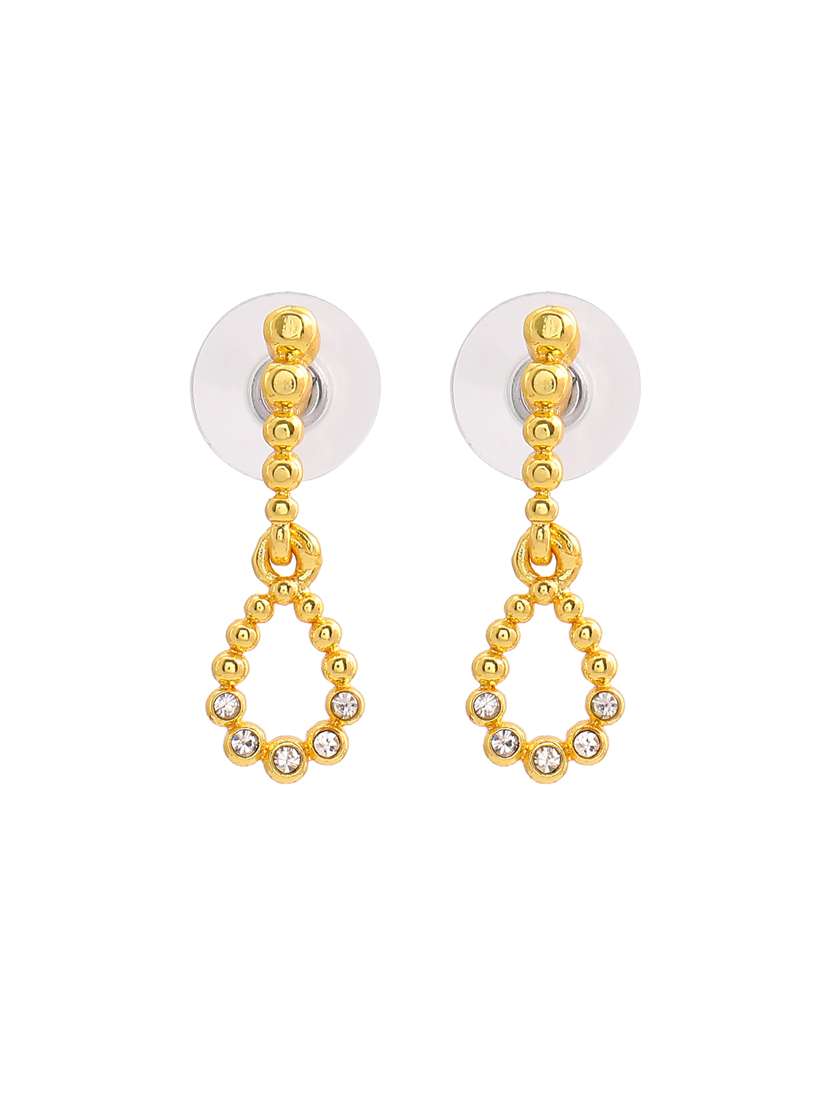 gold metal drop earring - 17327996 - Standard Image - 1