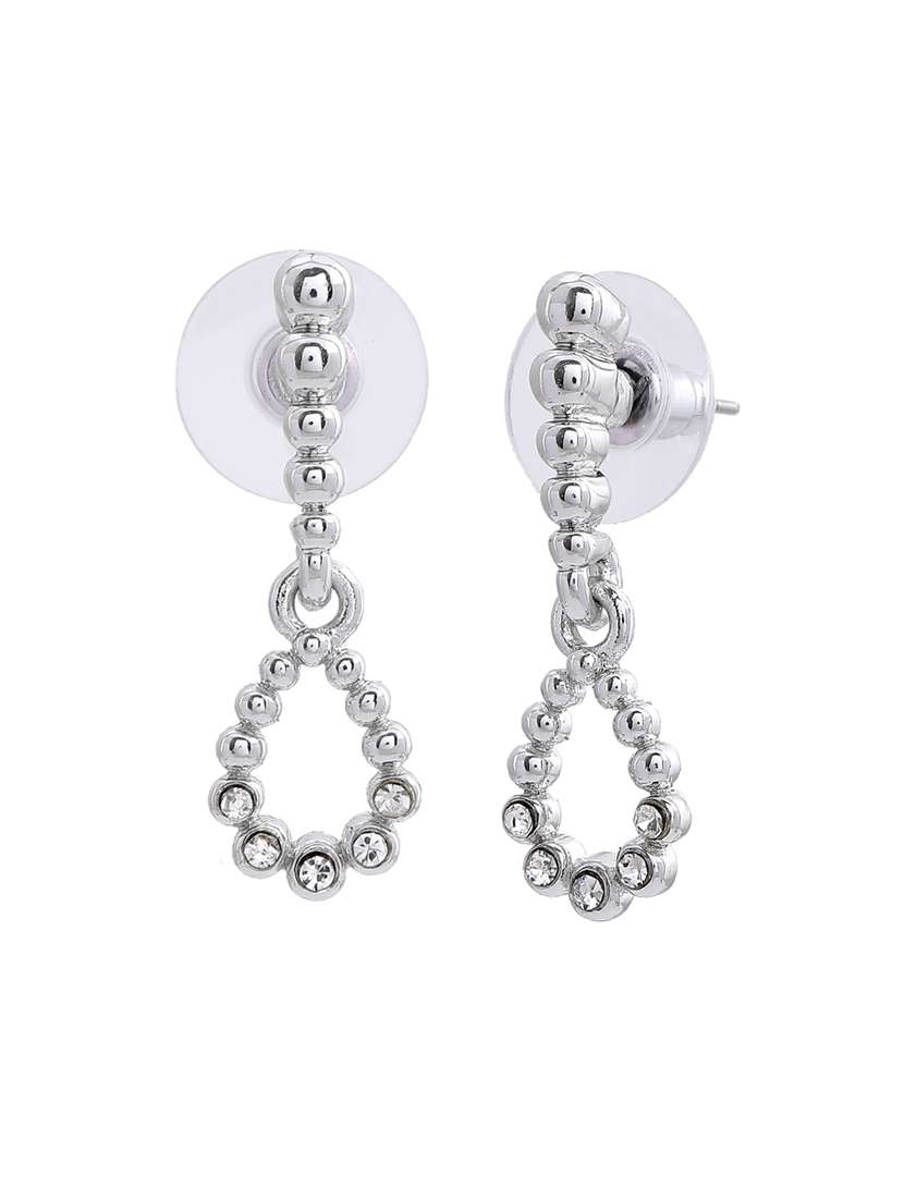 silver metal drop earring - 17327997 -  Standard Image - 1