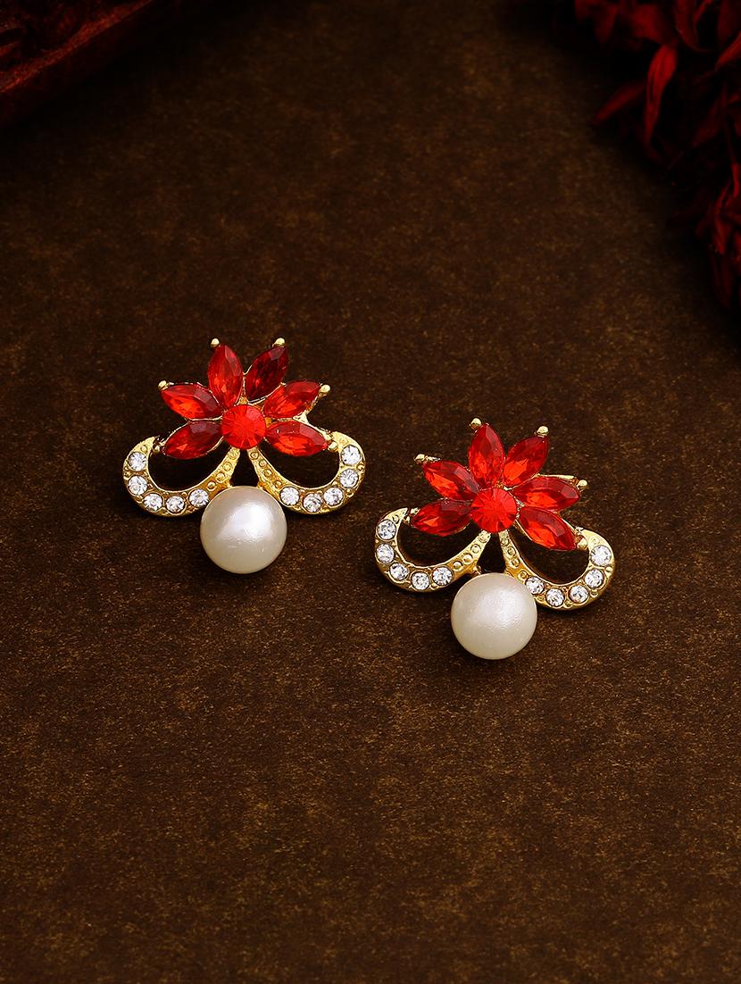 red metal studs earring - 17328006 -  Zoom Image - 0