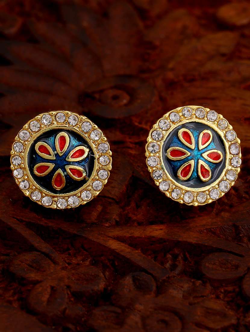 red metal studs earring