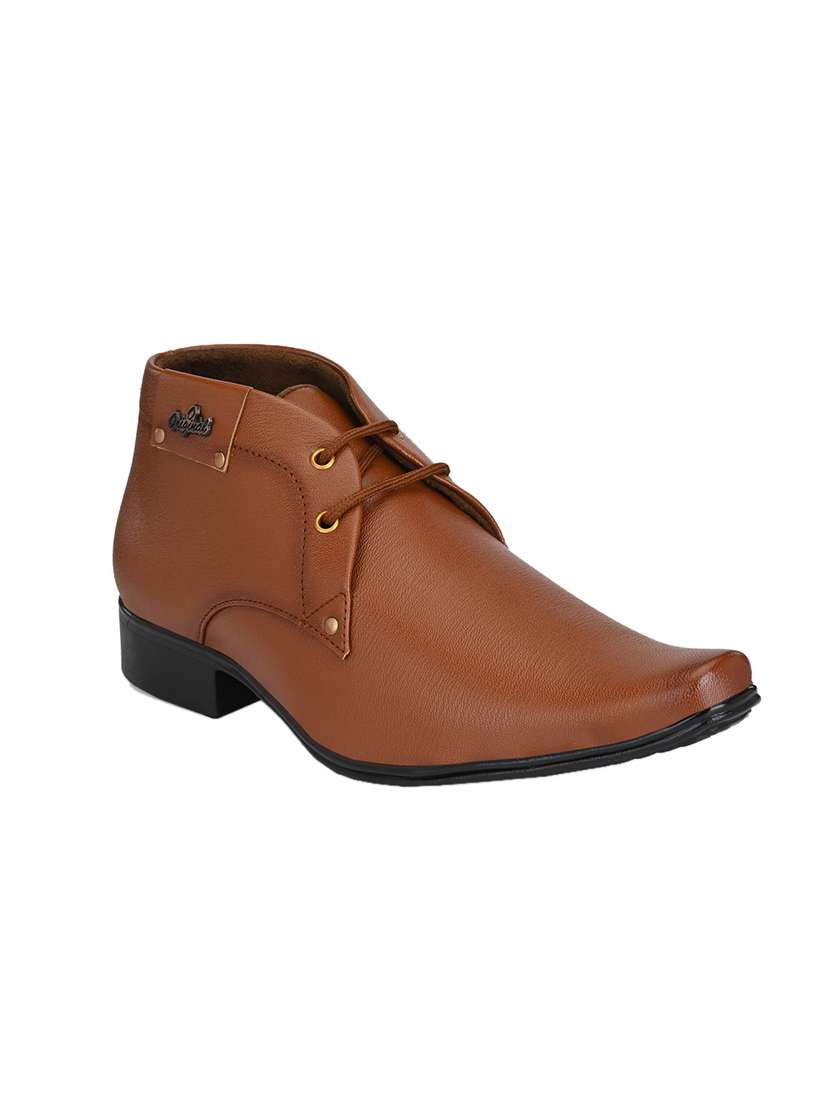 tan synthetic & mesh laceup derbies