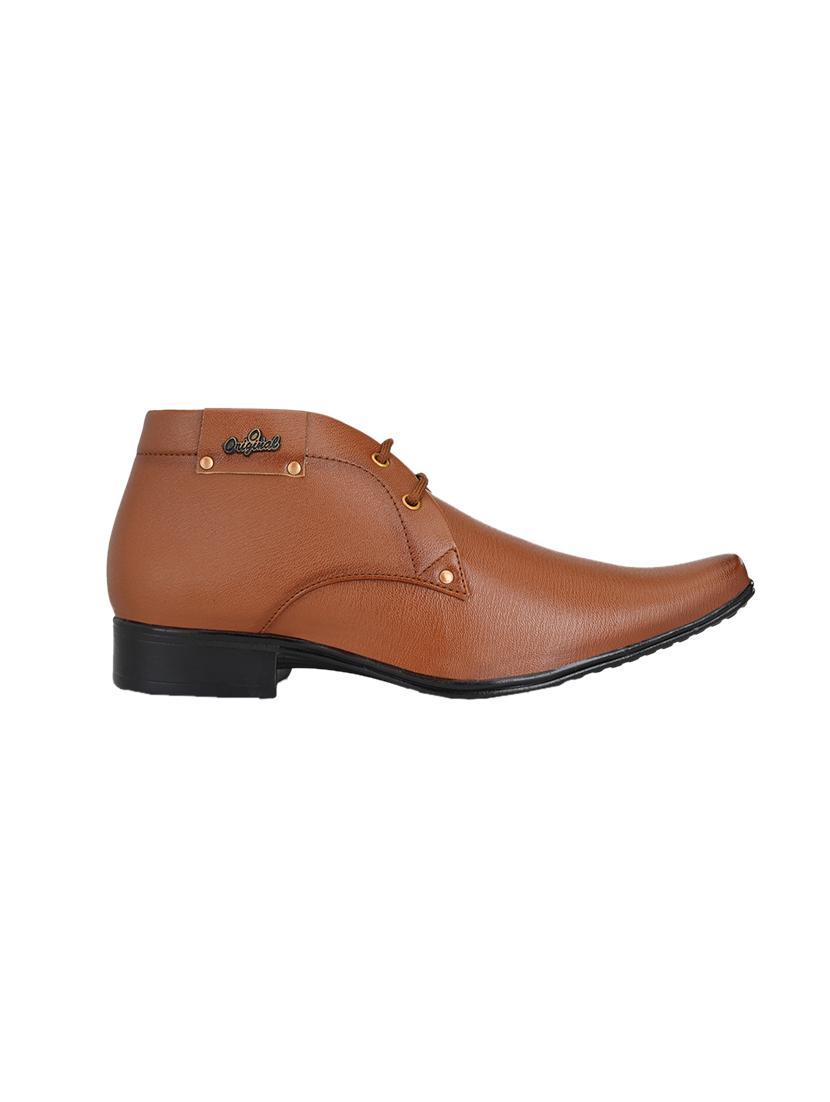 tan synthetic & mesh laceup derbies - 17328052 - Standard Image - 1