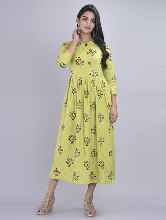 floral print flared ethnic dress - 17328283 - Standard Image - 1