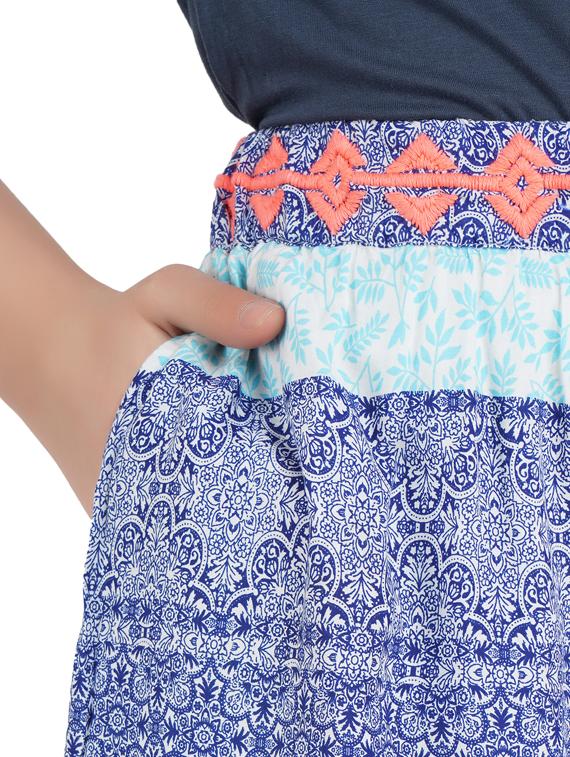 drawstring waist printed skirt - 17332944 - Standard Image - 4