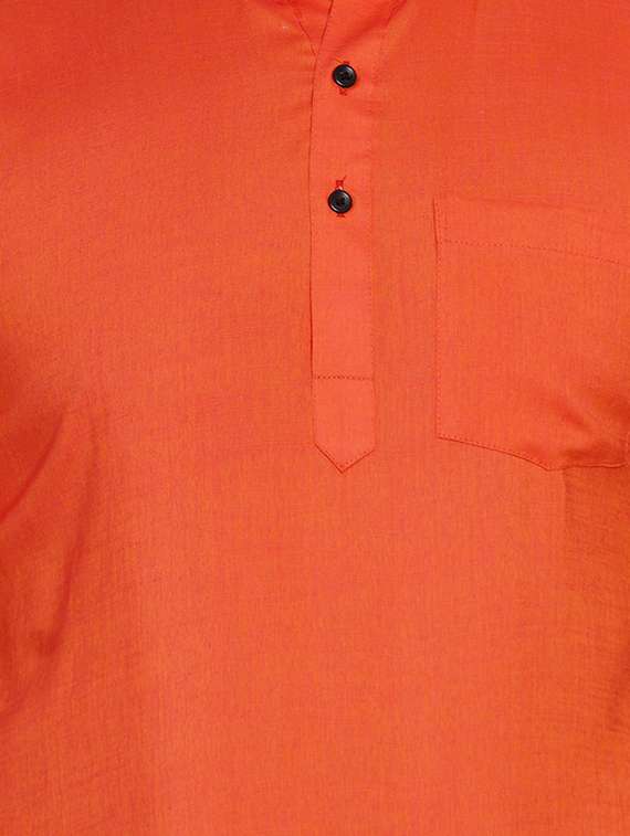 orange solid short kurtas - 17332947 - Standard Image - 4