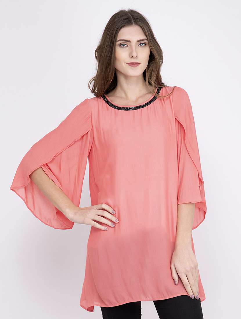 women's a line round neck top