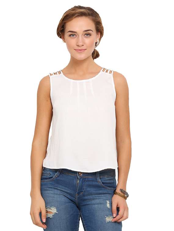 women's straight round neck top