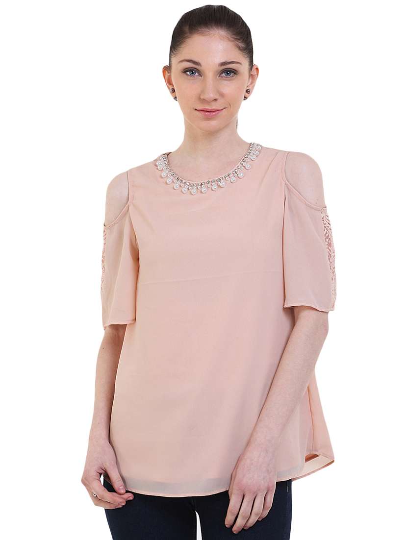 women's straight round neck top