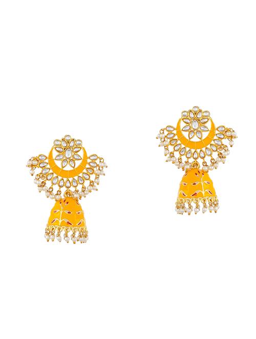 gold brass chandballi earring - 17333748 - Standard Image - 0