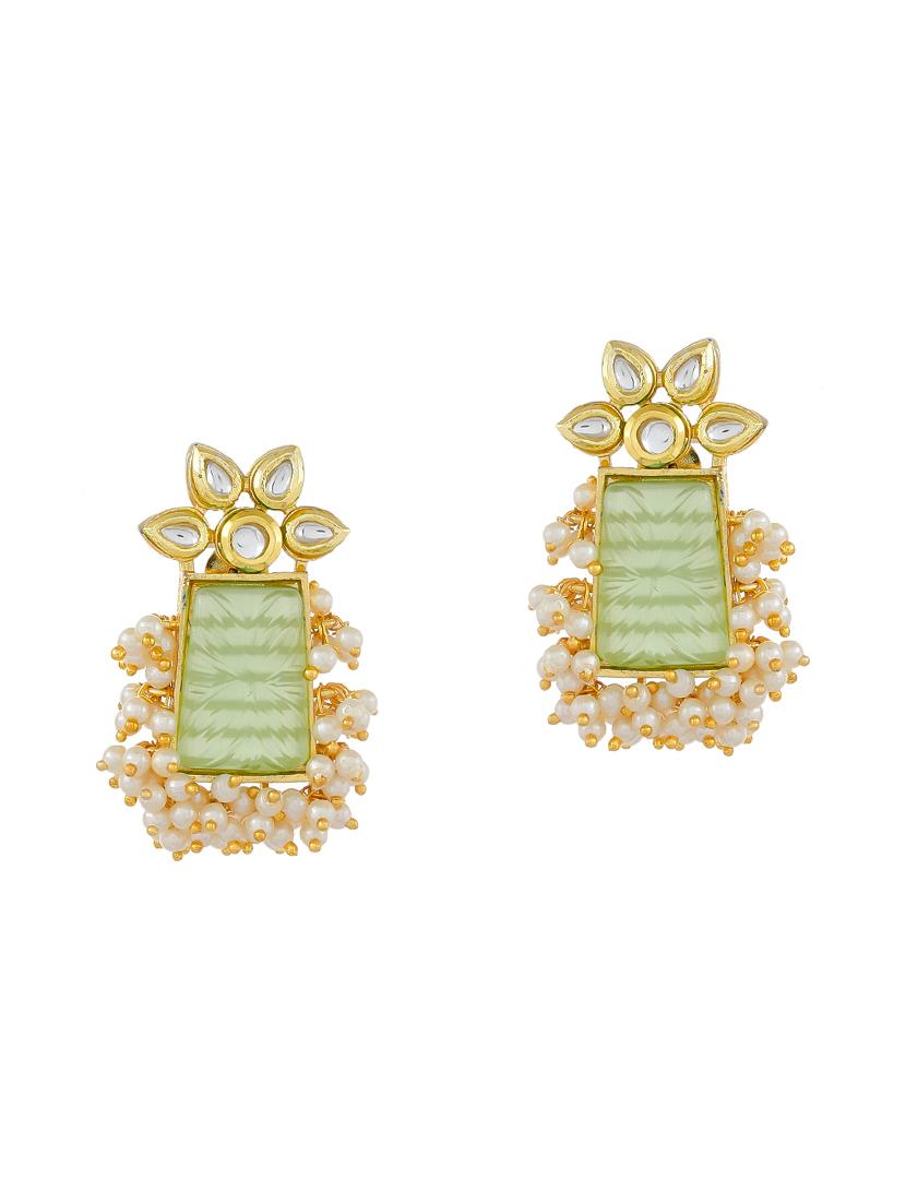 gold brass drop earring - 17333763 - Standard Image - 1