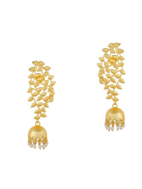 gold brass jhumka earring - 17333792 - Standard Image - 0