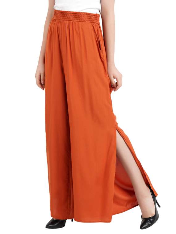 pocket detail side slit palazzo - 17333971 -  Standard Image - 1