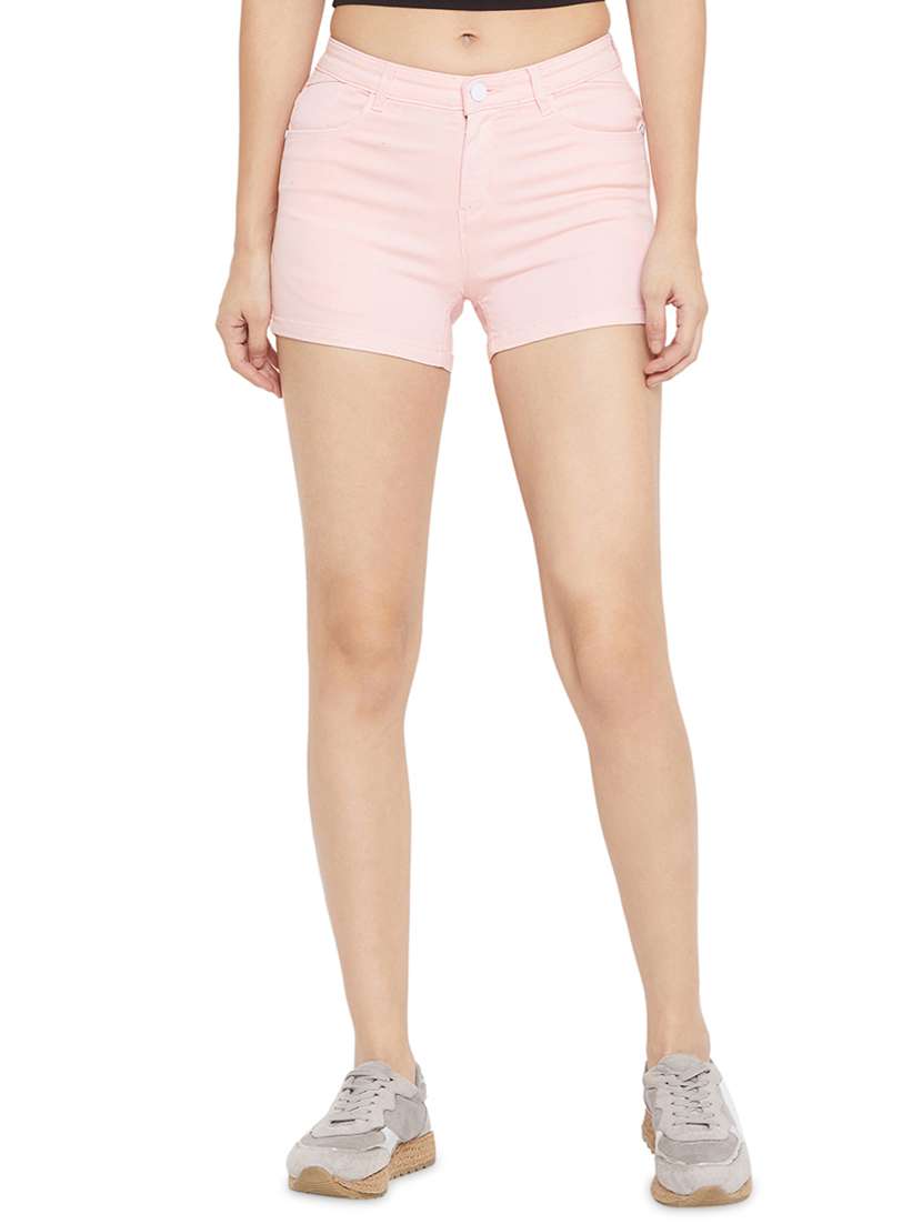 mid rise solid shorts 