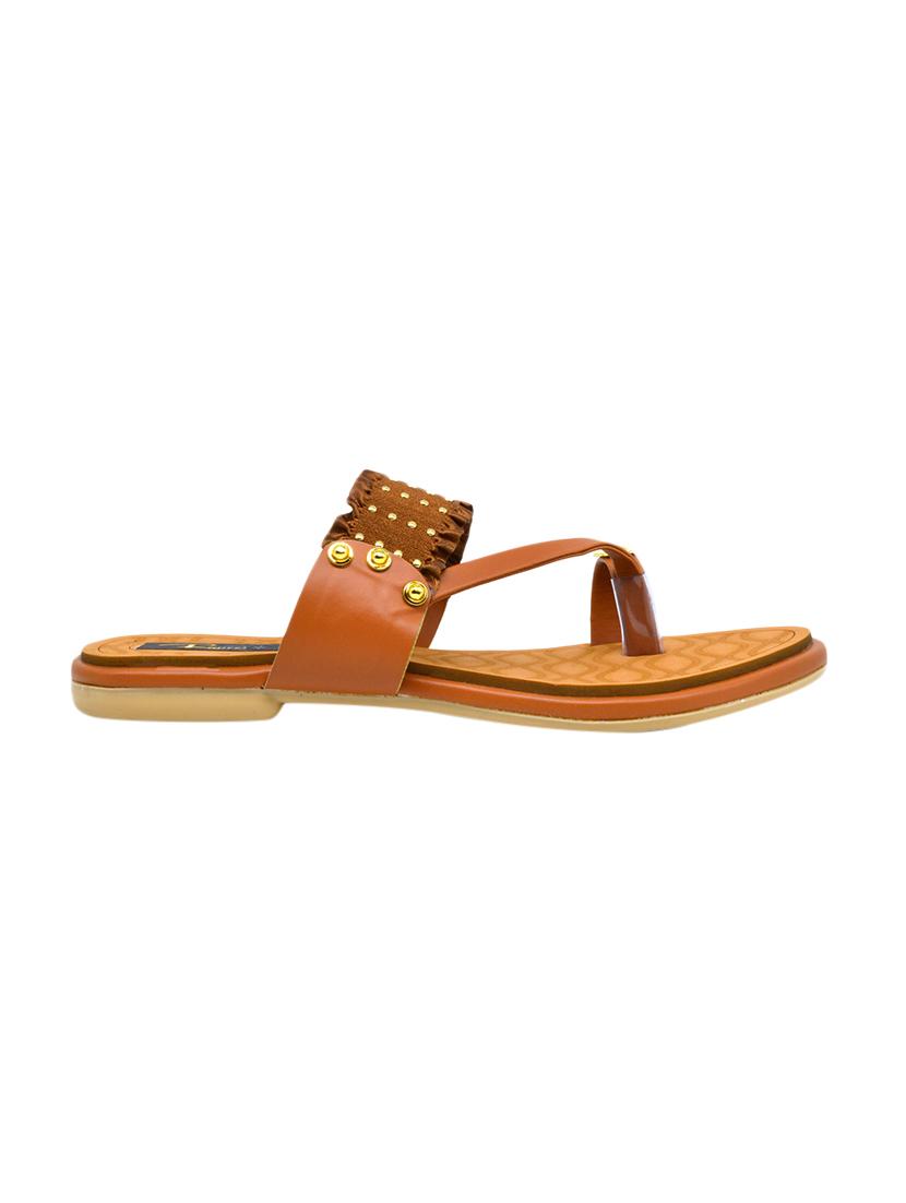 tan one toe sandal - 17334005 -  Standard Image - 1