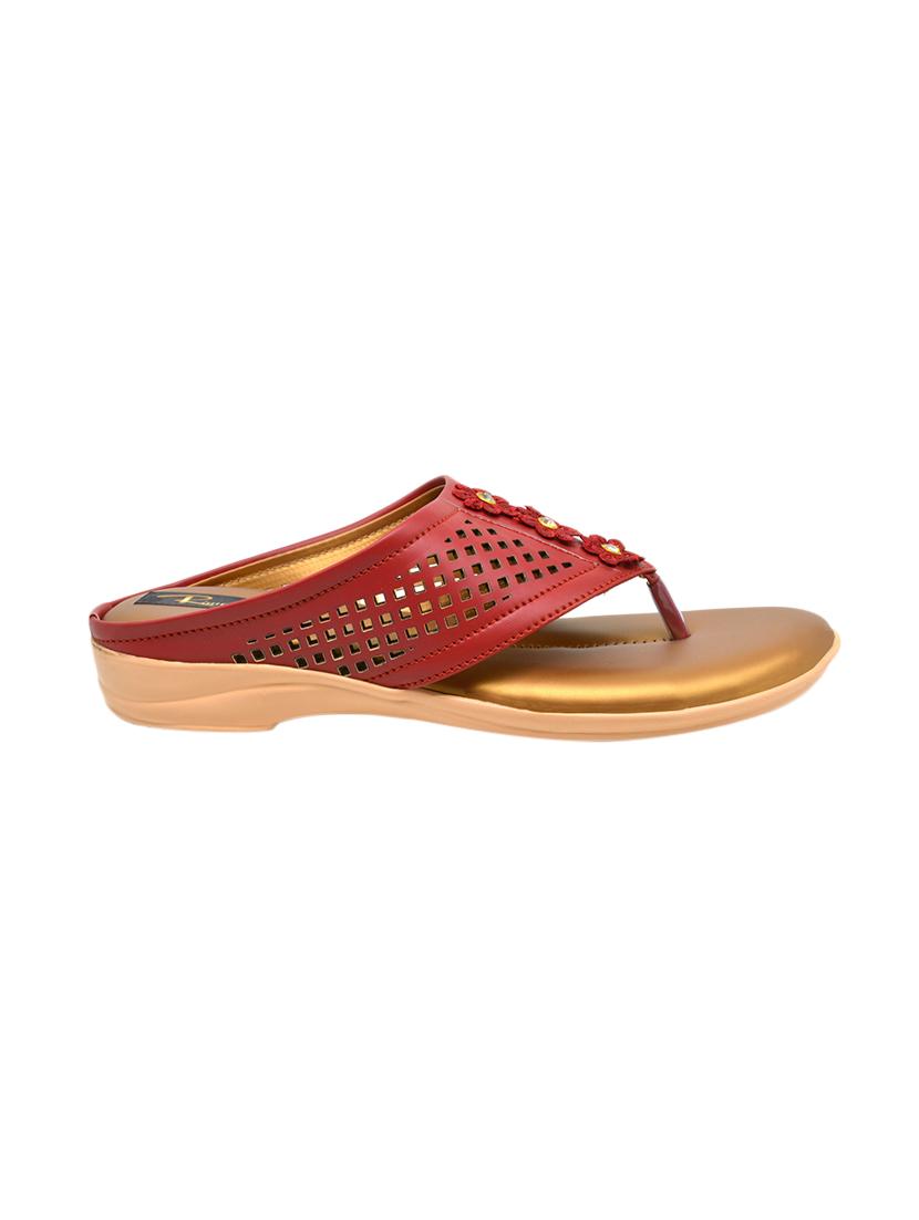 maroon toe separator sandal - 17334018 -  Standard Image - 1