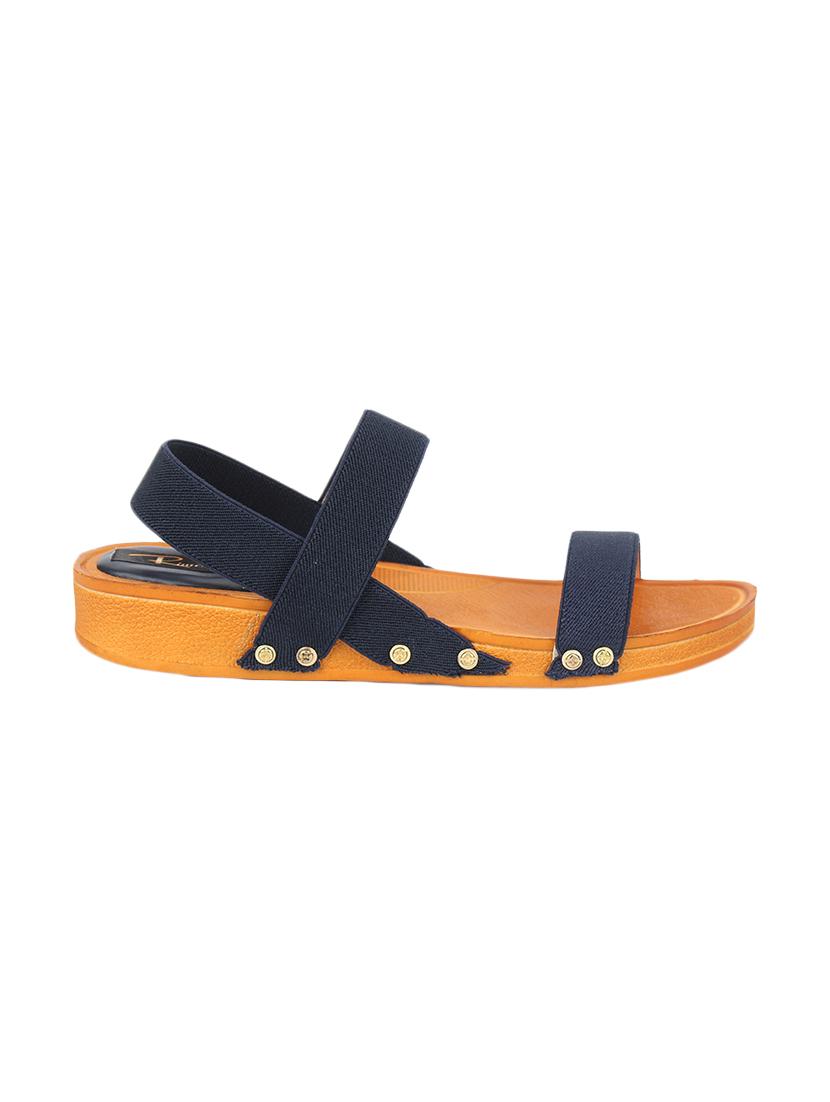 blue leatherette slip on sandals - 17334021 -  Standard Image - 1