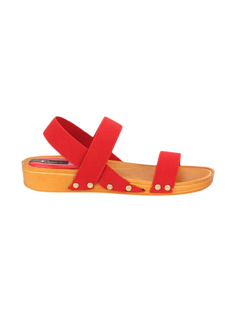 red leatherette slip on sandals - 17334025 - Standard Image - 1
