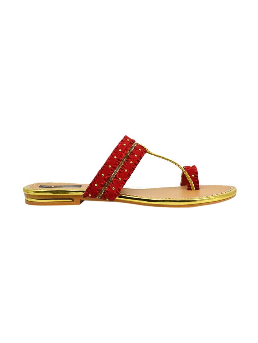 red one toe sandal - 17334033 -  Standard Image - 1