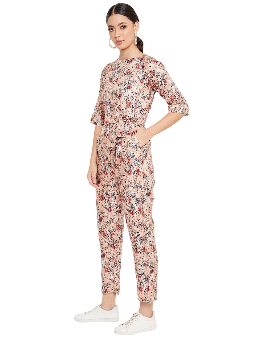 tie front floral jumpsuit  - 17334103 -  Standard Image - 1