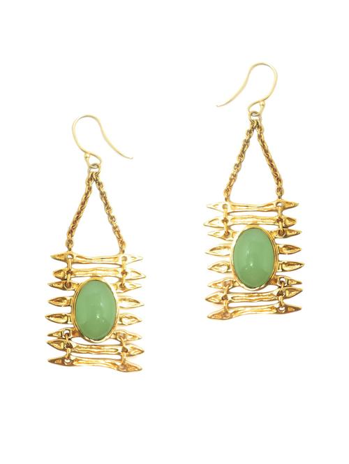 gold brass drop earring - 17334803 - Standard Image - 0
