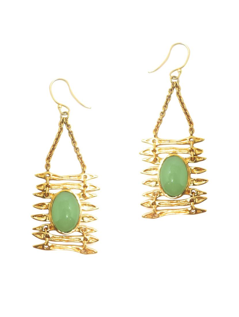 gold brass drop earring - 17334803 - Zoom Image - 0