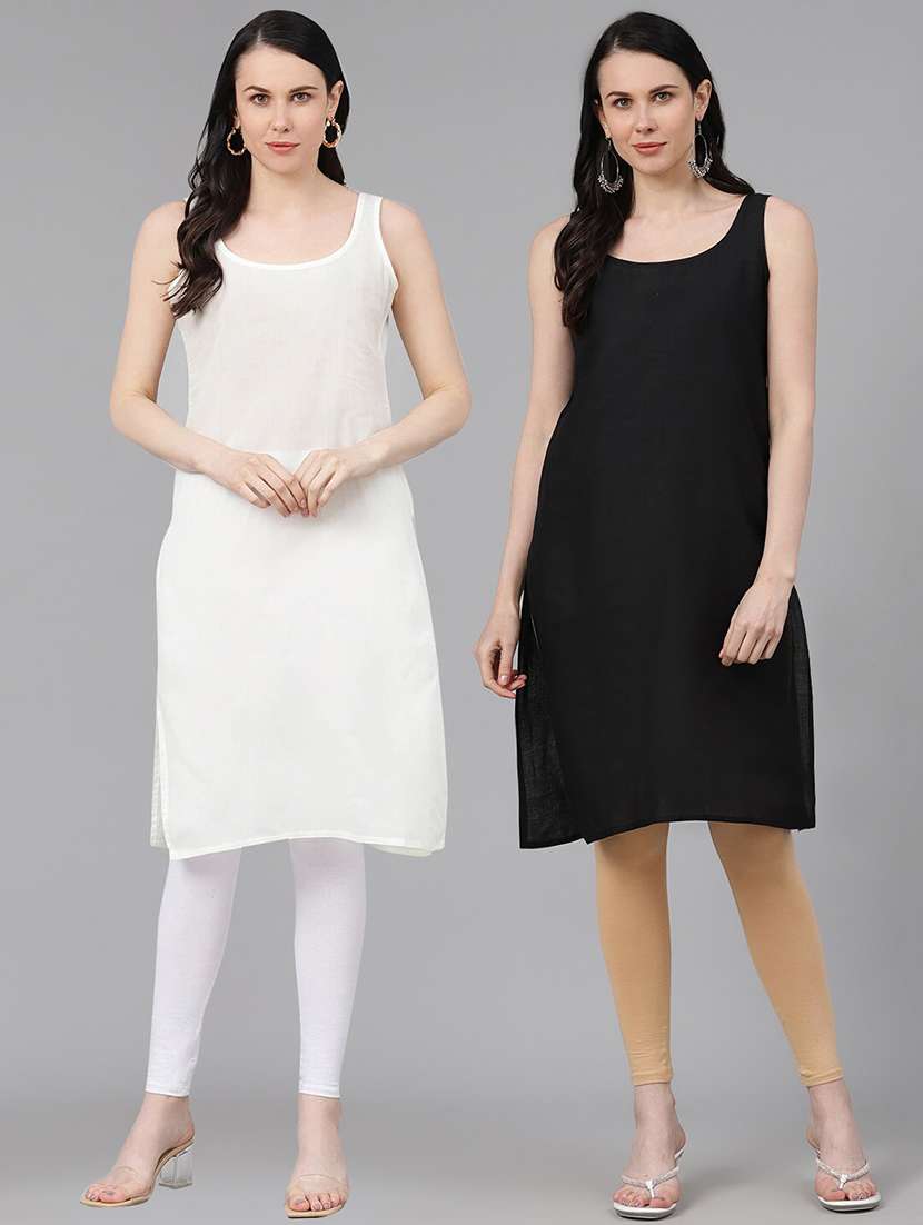 ada set of 2 cream & black camisole 