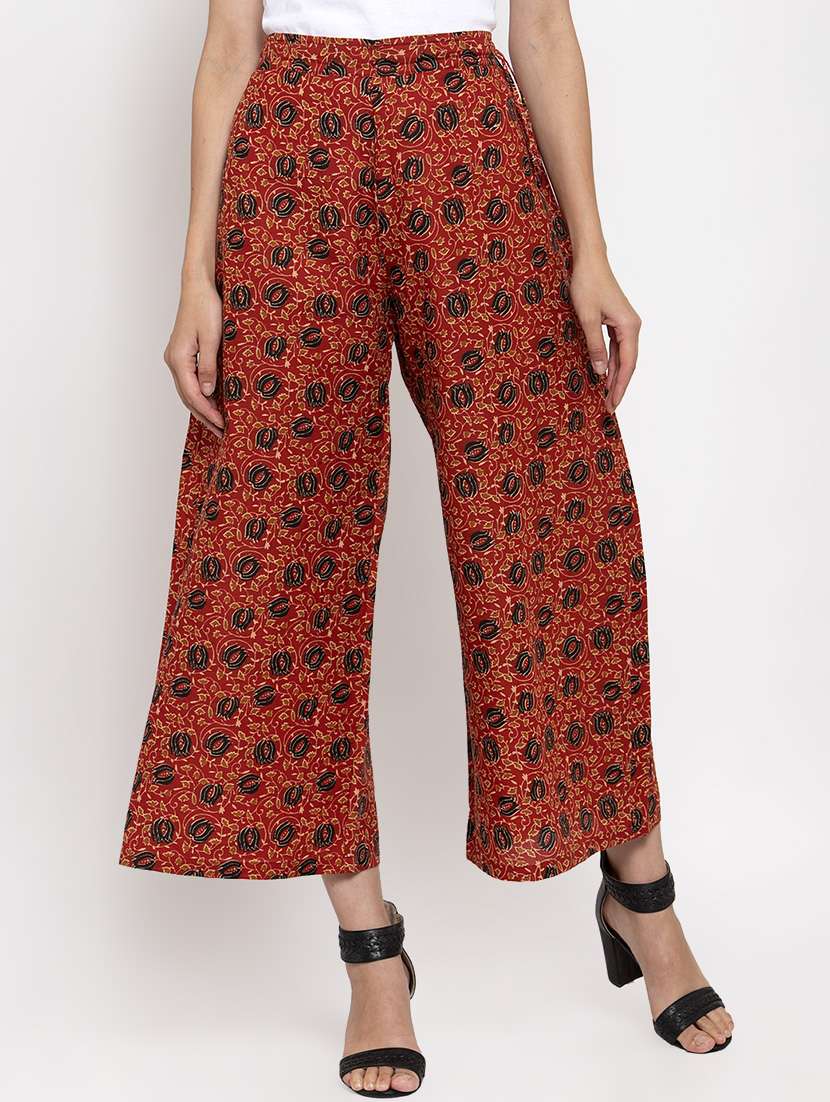 high rise printed palazzo 